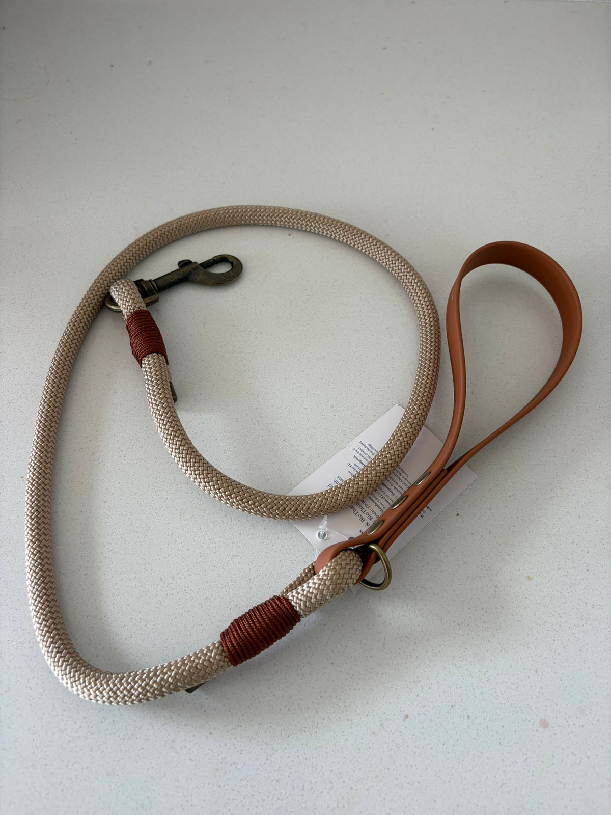 Sand Premium Rope & Biothane Handle Dog Lead