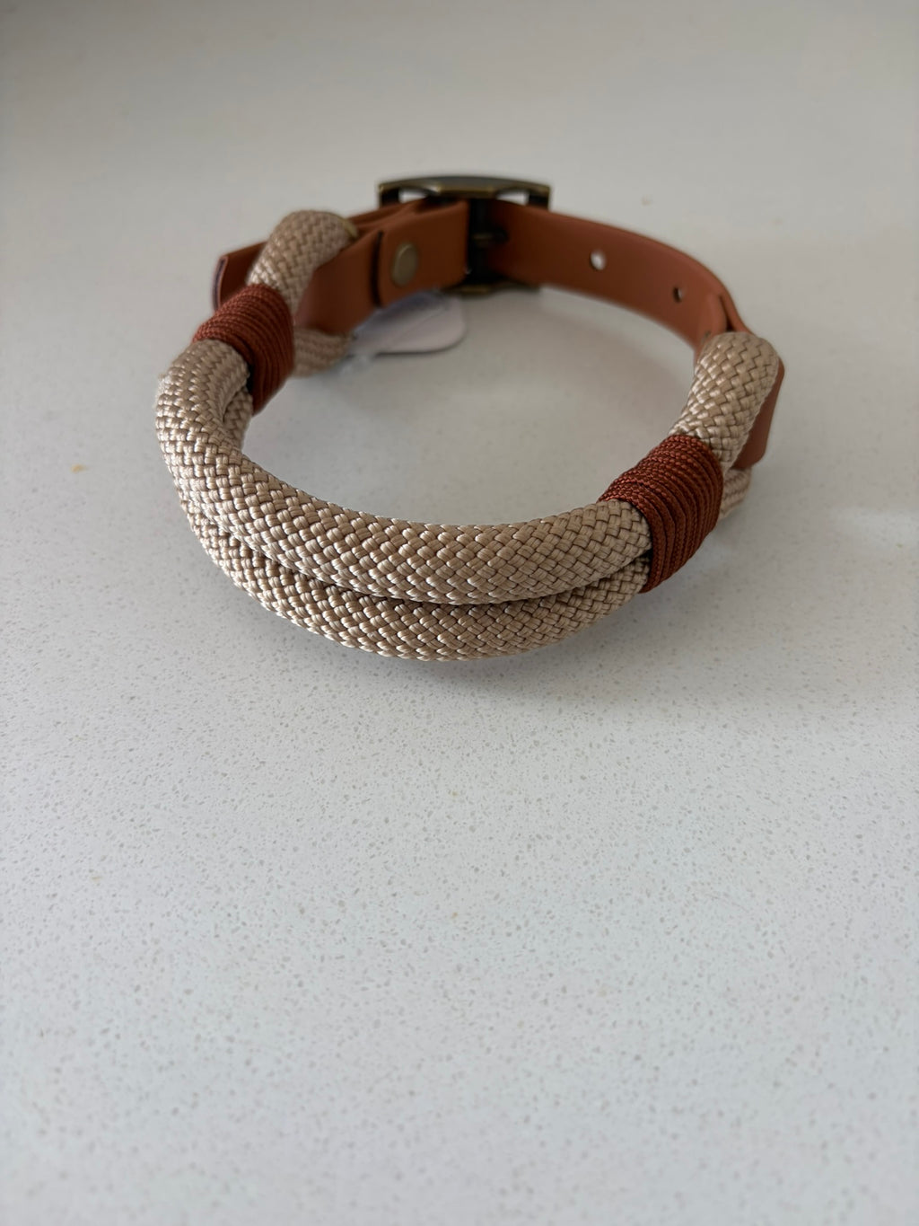 Sand Premium Rope & Biothane Buckle Dog Collar