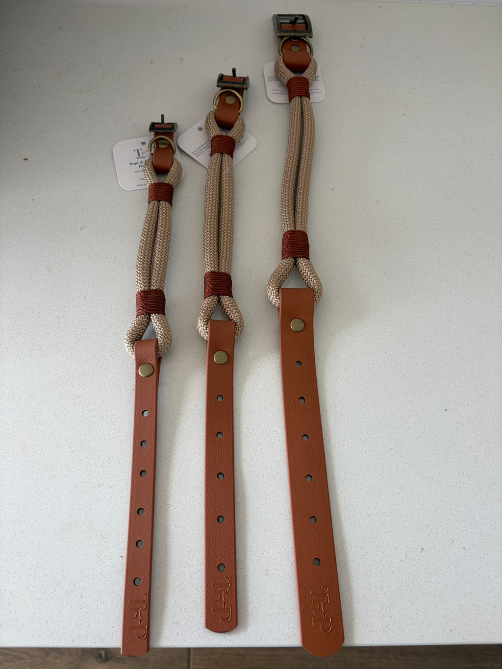 Sand Premium Rope & Biothane Buckle Dog Collar
